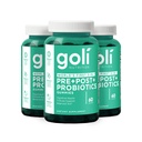 Goli Pre Pro Postbiotic Gummies - Worlds First 3-in-1 Formula with DE111 Probiotics, XOS Prebiotics, MCC1849 Postbiotics - Vegan, Non-GMO, Gluten-Free, 180 Count (3 Pack)