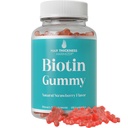 Biotin Gummies for Hair Growth for Women and Men. Gelatin Free, Vegan Biotin Chewables for Stronger Hair Skin and Nails. Great Tasting Strawberry Flavor - 60 Gummies