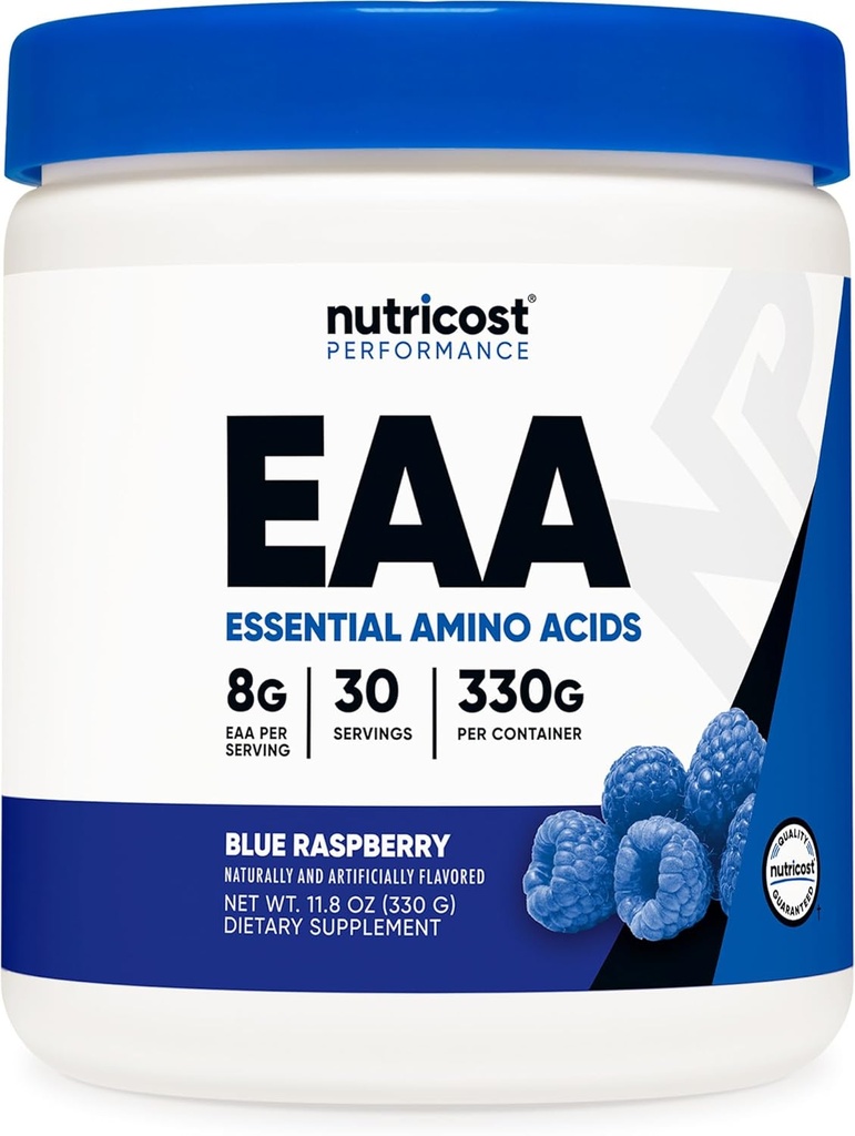Notricost EA Powder 30 Servings (Blue Raspberry) - Essential Amino Acids - Non-GMO, Gluten Free, Vegetarian Friendly