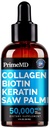 Liquid Collagen Peptides for Women - Serum Complex with Biotin Vitamin, Hydrolyzed Keratin Protein and Saw Palmetto - Comprehensive Formula for Hair, Skin, and Nails Wellness - 2fl oz (Pack of 1)