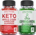 60 Keto Apple Cider Vinagre Gummies Perda de peso avançada + 60 Ashwagandha Gummies - 1500MG Ashwagandha Per Serving