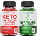 60 Keto Apple Cider Vinegar Gummies Advanced Weight Loss + 60 Ashwagandha Gummies - 1500MG Ashwagandha Per Serving