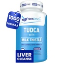 Herbtonics TUDCA 1000mg Liver Detox & Gallbladder Support – Milk Thistle & Pterostilbene Enhanced Bile Salt for Liver Cleanse, Healthy Bile Flow, and Digestive Health (60 Vegan Capsules)
