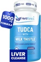 Herbtonics TUDCA 1000mg Liver Detox " Gallbladder Support – Milk Thistle " Pterostilbene Enhanced Bile Salt for Liver Cleanse, Healthy Bile Flow, and Digestive Health (60 Vegan Capsules)