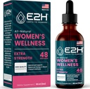 E2H All Natural Wellness Women's, equilíbrio hormonal e alívio de SPM com Cohosh Preto, Dong Quai e raiz de alcaçuz para alívio de flash quente - 2 Fl Oz