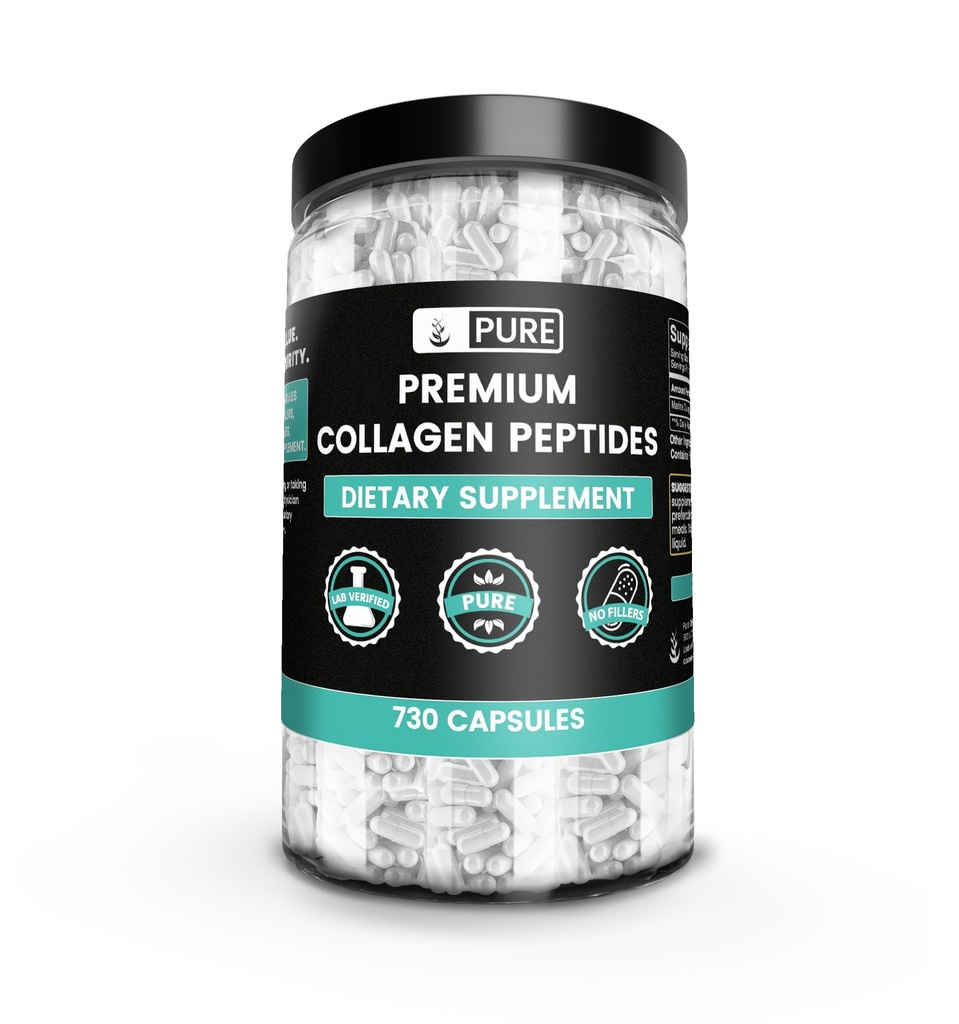 Pure Original Ingredients Collagen Peptides (730 Capsules) No Magnesium Or Rice Fillers, Always Pure, Lab Verified