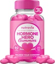 Hormonbalans för kvinnor Gummies + PMS Relief Supplement - Stöder humörsvängningar, Clear Skin, Reduced Cramps och Bloating - Hormonal PMS Gummies PCOS Vitamin med Cranberry, Dong Quai (60 Gummies)