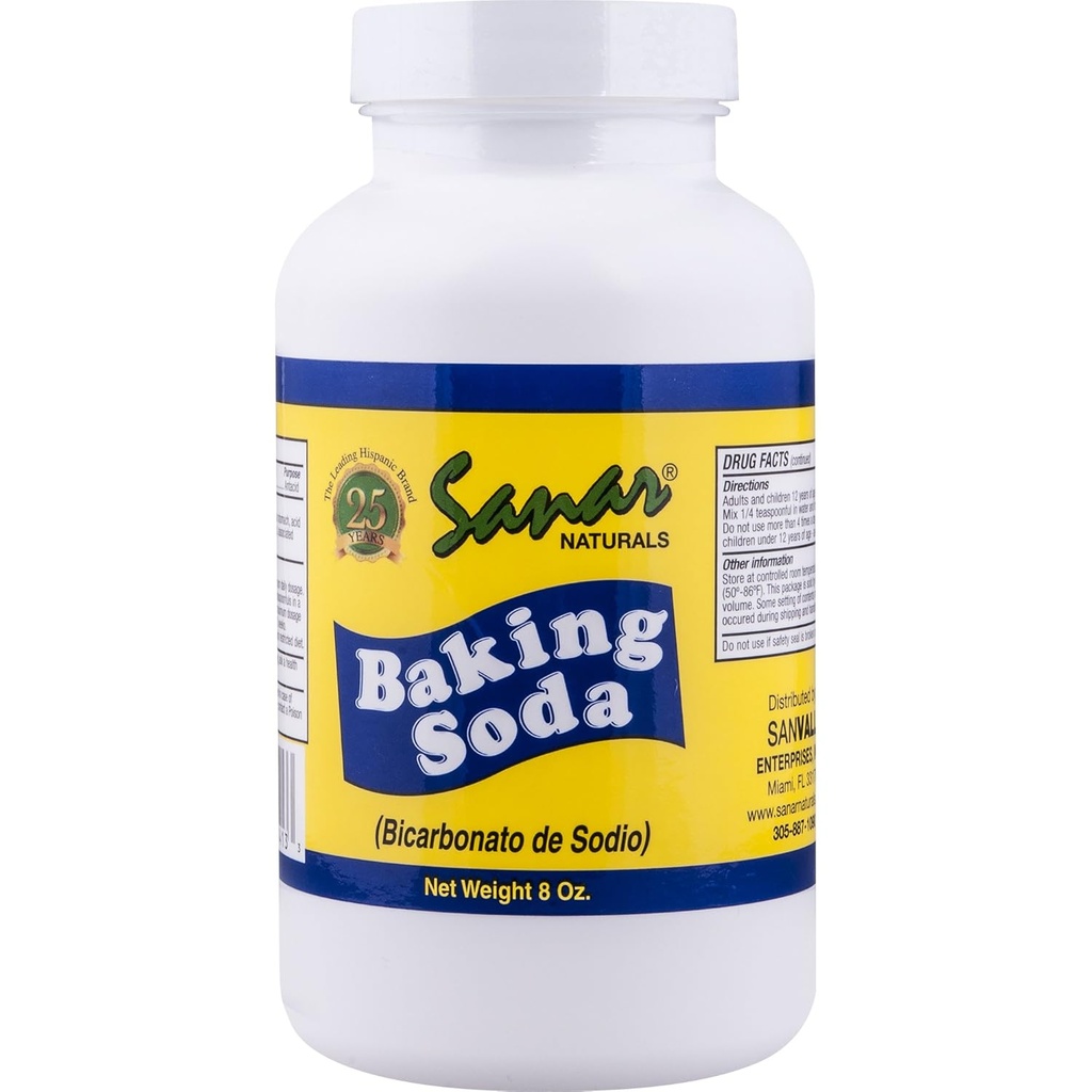 Sanar Naturals Baking Soda, 8 oz - Untuk Digetical Dukungan sebagai Antax, Baking, Cleaning, Deodorizing, & More