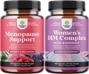 Pacote de suplemento completo de menopausa de ervas para as mulheres - Multibenefício Menopause Ease Hormone Balance, e Potent DIM Suplemento para as mulheres com DIM e Black Pepper Menopause Suporte e alívio de PMS