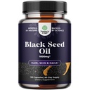 Cold Pressed Black Seed Oil Capsules - Vegan Nigella Sativa Black Cumin Seed Oil Capsules with Omega 3 6 9 Antioxidants and Thymoquinone for Hair Growth Immune Support Joint Health and Digestion 120ct