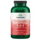 Swanson MultiOmega 3-6-9 Non-GMO Flax (220 Softgels, 2400mg Serving) | Borage and Fish Oil Capsules, Essential Fatty Acids Supporting Cardiovascular Health and Brain Health