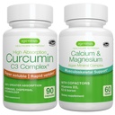 Algae Calcium & Magnesium Complex + High Absorption Curcumin C3 Complex, Vegan Bundle for Bones, Joints & Recovery from Exercise, by Igennus