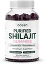 Organicos Ocean Shilajit para homes e mulleres - Suplemento natural con vitamina B12, Chromium e Selenium para problemas de idade, enerxía, soporte hormonal e máis - 60 Gummies Shilajit
