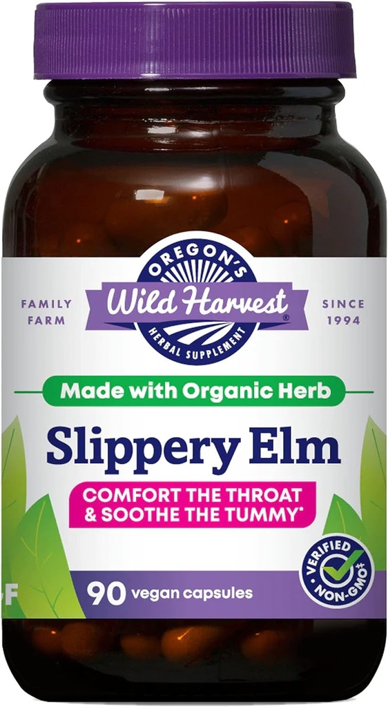 Oregon's Wild Harvest Slippery Elm Organic Capsules, 90 grófov