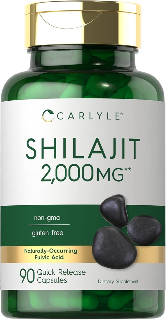 Carlyle Shilajit Kapseln | 2000mg | 90 Count | Non-GMO und glutenfreie Ergänzung