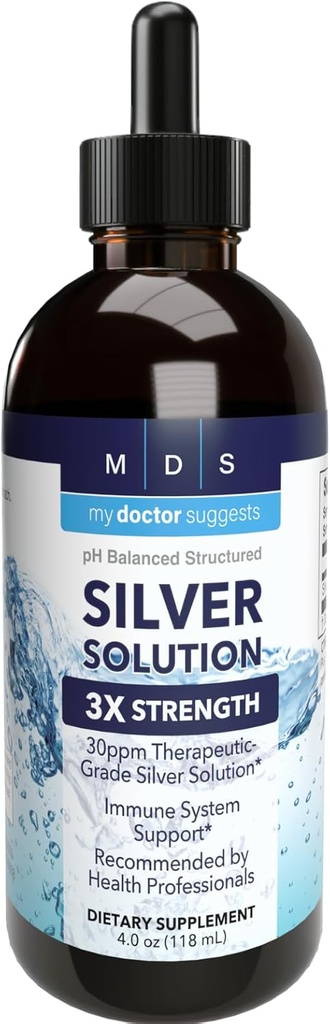Alkaline Structured Silver Liquid 30ppm - Advanced Immune Support Liquid Drops - Extra sterkte Colloïdale Silver Mineral Supplements - Made in USA (4 oz)