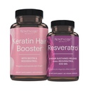 Reserveage Nutrition Keratin Hair Booster with Biotin & Resveratrol, Hair and Nail Growth Supplement, 120 Capsules (60 Servings) & Resveratrol 500 mg, Supports Healthy Aging and Immune System