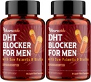 DHT Blocker for Men | Hair Growth Supplement with Saw Palmetto & Biotin - Hair Growth Vitamins - Hair Regrowth - Natural Hair Loss Supplements Liquid-Filled - Proprietary Herbal Blends (180 Capsules)