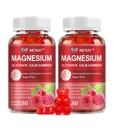 Magnesium Gummies 600mg per Serving-Magnesium Glycinate 400mg and Magnesium Malate 200mg,Sugar Free Magnesium Potassium Supplement for Calm Mood, Muscle, Bone & Energy Support,120 Raspberry Gummies
