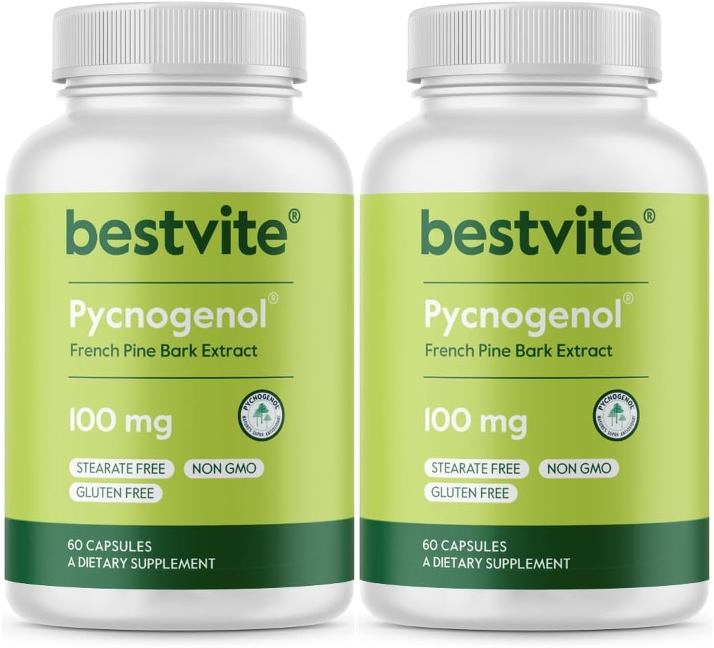 FestVIST Pycnogenol 100mg (201 Capsules) (60x2) - Marritime Pritime Pin Barke Culet) - No Steaters - Gluten Free - Not GMO