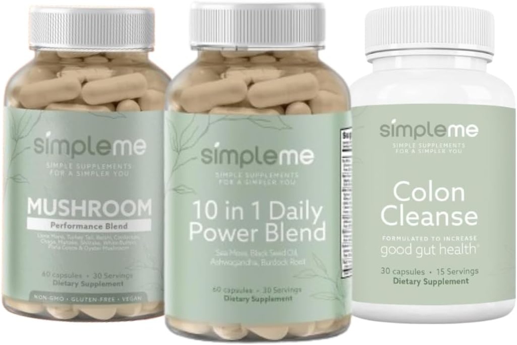 SIMPLEME Sea Moss Capsules 10 в 1 Power Blend і Colon Cleanse Detox і багатофункціональні добавки для поліпшення імунітету