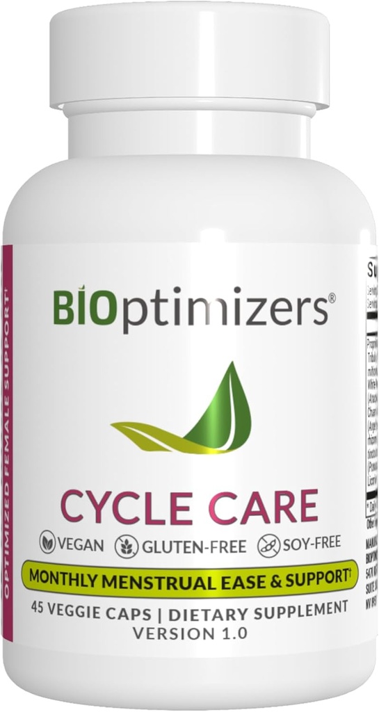 BIOptimizers - Cykelstøtte - Periode support supplement til kvinder - Bloating og Cramping Menstruel Relief - 45 kapsler