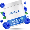XEELA Pre Workout Powder - Clean & Tested - Jitter libre, seguro e natural - Aumentar a enerxía termogénica, foco e resistencia w / creatina, cafeína orgánica e citrulina baseada en plantas ( Raspberry azul)