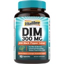Vitalibre DIM Supplement for Women & Men, Estrogen Metabolism, Hormone Balance & Menopause Support, DIM 300 mg with Black Pepper Extract, High Absorption, 90 Capsules