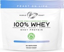 Muscle Feast 100% Grass Fed Whey Protein Powder, All Natural Hormone Free Paure Raised Whey Protein Powder for Women & Men-Whey Concentrate, Isolate & Hydrolyzed Protein Powder Blend- Unflavored, 2lb