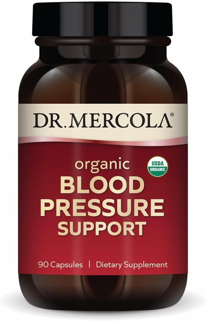 Dr. Mercola Organic Blood Pressure Support - Támogatja az egészséges vérkeringést - High- Potency Grape Seed Extract - Non-GMO & Soy- Free - 90 kapszula (90 adag)