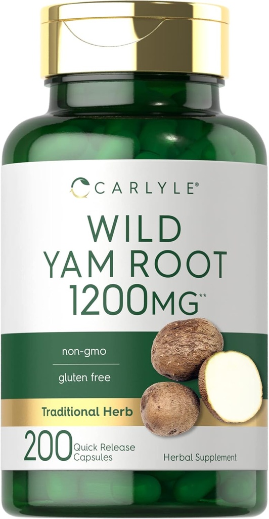 Carlyle Wild Yam Root Capsles - 200 броя Не-GMO, Gluten Free - Традиционен екстракт от билка