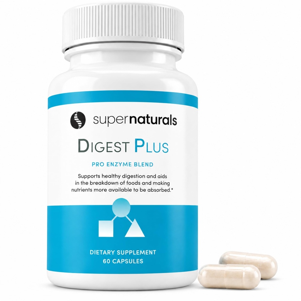 Digest Plus, Gut Health for Men, Digestion Supplement, Digestive Enzymes, Gut Health for Women, Gas & Bloating Relief, Premium Gut Healths Supplement, 60 Caps