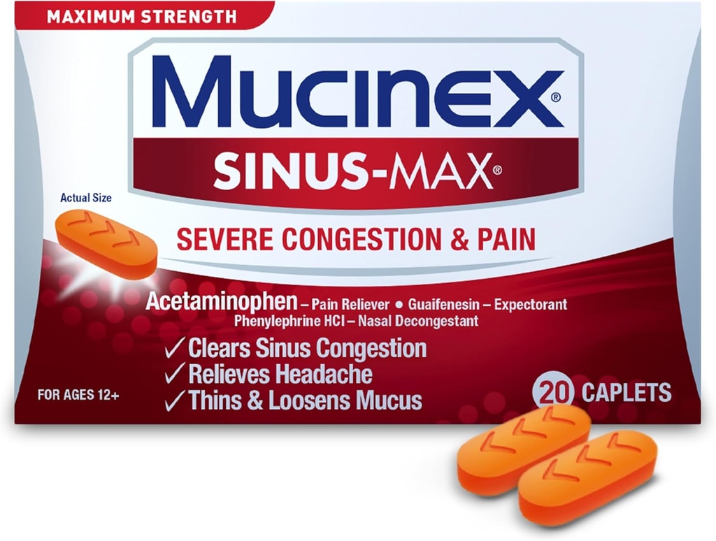 Mucinex Sinus- Max těžké zácpy, 20 Počet