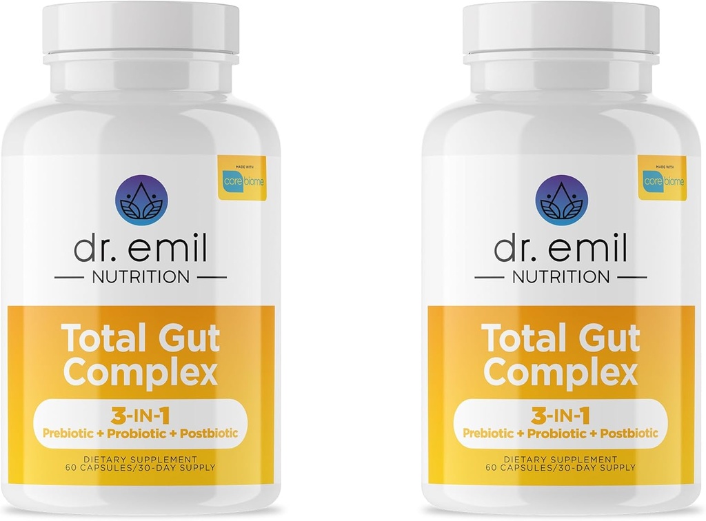 DR. EMIL NUTRITITION Total Gut Health Complex - Prebiotic + Probiotic + Postabiotic Get Health Supplemen Perempuan dan Pria - Progories for Digetical Health & Gut Kesehatan, 120 Kasules