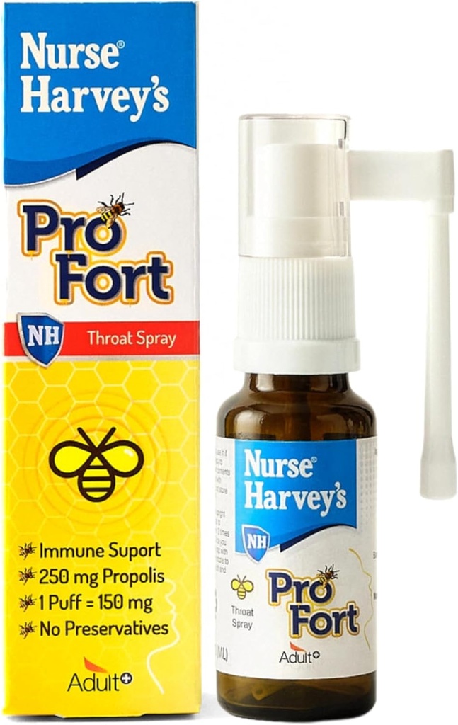 Медсестра Харви Propolis Throat Spray Pro-Fort Mouth and Throat Spray - Sore Throat 0.7Fl Oz
