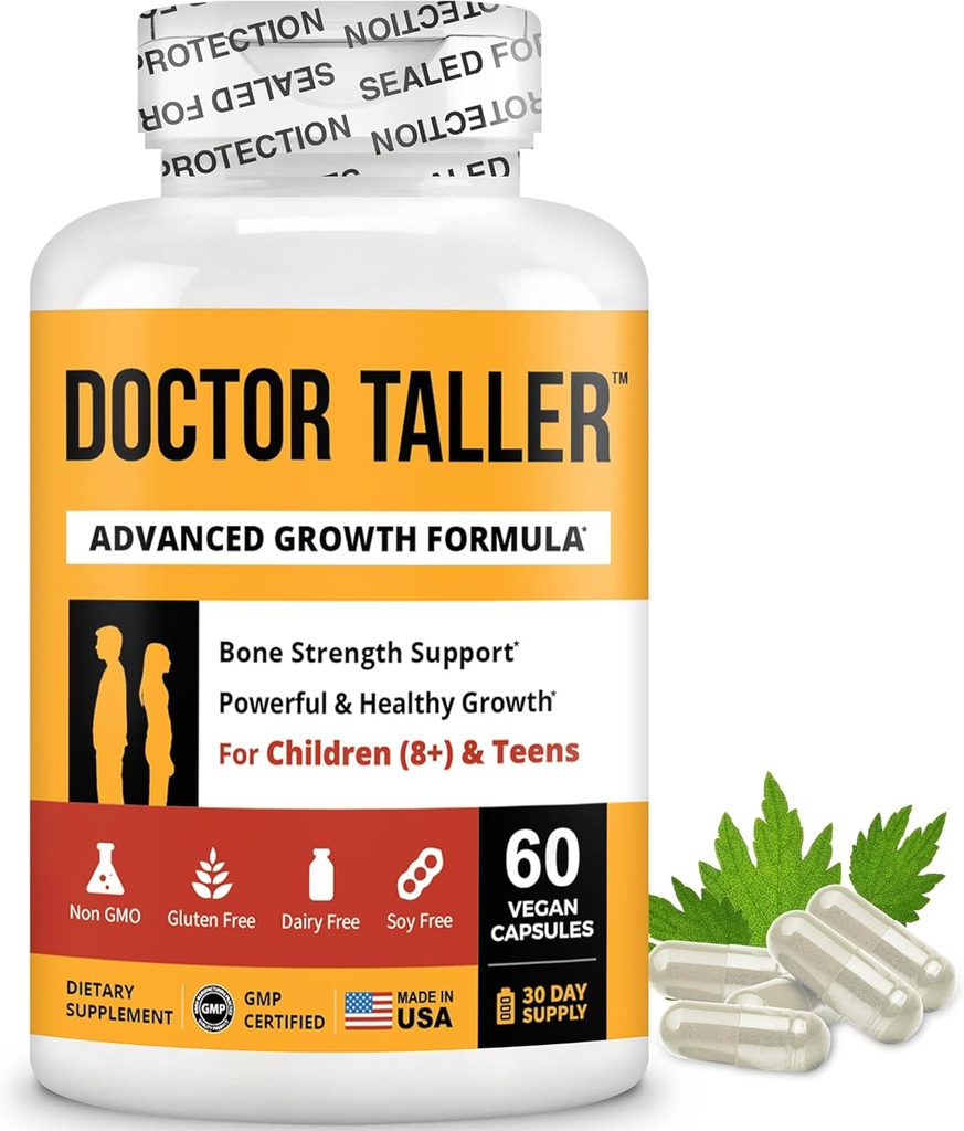 Numbest Doctor Taler - ความแข็งแกร่งของกระดูก, uper Imun System - Keto with Calcume, วิตามิน D3, วิตามิน K2, Amino carids & Herbs for เด็ก (8+) - 60 เวก้า เคปซูลส์ | 1 เดือน