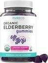 Mitos Elderberry Gummies for Adules - Vegan Sambucus Elderberry Ammune Dukung Gummies with Black Elderberry Vitamin C dan Zinc for Daily & Seasonal Immunity (USDA Organic N- GMO Vegan) - 1 Bulan