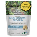 PlantFusion Mushroom Protein Powder - 3 in 1 Vegan Protein Powder, Mushroom Supplement, and Adaptogen Supplement - Support Mental Focus, Immunity, and Recovery - Vanilla 1lb