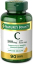 Természet Bounty C-vitamin, Támogatása az egészséges immunrendszer, 500 mg C-vitamin rózsaival, 90 rágótabletta