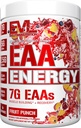 Evlution Nutrition EAA Energy - Pre & Post Workout Toz - Muscle Building & Recovery Supplement - 7g Essential Amino Acids + 5g BCAAs - Clean Energy - Caffeine ilə - 30 Xüsusi Punch