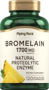 Piping Rock Bromelain Supplement | 1700 mg | 120 kapsler | Pineapple Enzyme | Ikke-GMO, Glutenfri