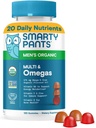 SmartyPants Multivitamin עבור גברים, חניכיים אורגניות: Methylfolate, אומגה 3 (ALA), ויטמין D3, C, ויטמין B12, B6, A, K & Zinc for Immune Support, Biotin, Vegetarian, 120 מסטיקים (30 יום אספקה)