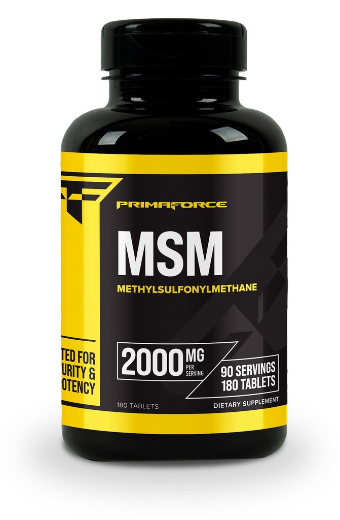 Primaforce MSM Tablets 2000mg Serving, 180 Tablets, 90 Servings