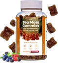 Irish Sea Moss Gummis– 120 Delicious Berry Vegan Seamoss Gummis mit Burdock Root, Seamoss & Bladderwrack – Gummy Vitamins zur Unterstützung einer gesunden Schilddrüse, Gut & Immune – für Erwachsene & Kinder