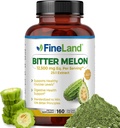 WellLand Bitter Melon 25:1 Extract 12,500mg Strength, 10% Bitter Principles, 160 Vegan Capsules, Supports Digestive Health, Standardized and Concentrated 25X Extract, Non-GMO Made in USA