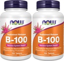 Suppléments, vitamine B-100, libération prolongée, production d'énergie*, santé du système nerveux*, 100 comprimés (paquet de 2)