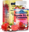 D3 K2 Vitamina 10000 IU, Zucchero Vitamina D3 K2 Gummies w. Pro & Pre, Chewable Vitamin D3 e K2 (MK-7) Integratori per Bone, Denti, Immune, Cuore e Digerire Salute, Assorbimento di Calcio丨Plant-Based