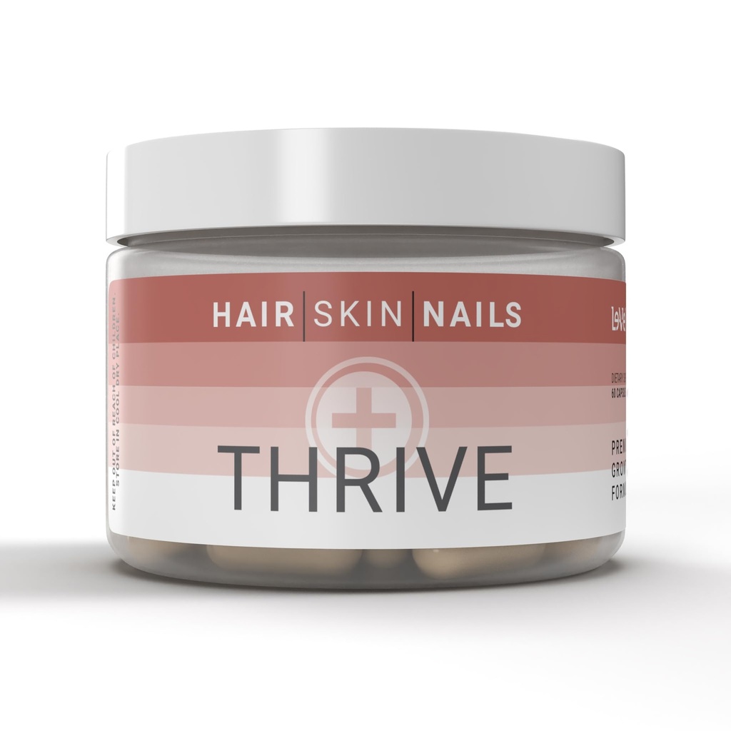 Le-Vel Thrive, Premium Collagen with Biotin 3500mcg, Vitamin C, Zinc, and Turmeric – Hair, Skin, Nails, Joints – Hydrolyzed Marine Collagen, Ashwagandha, Keratin, Organic Kelp 60 Capsules
