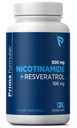 Nicotinamide 500mg with Resveratrol 100mg | Non-Flush NAD+ Precursor for Healthy Aging, Cellular Energy & Skin Health | Vegan & Non-GMO | 120 Veggie Capsules | 4-Month Supply
