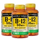 Mason Natural Vitamin B12 50 mcg with Calcium, 300,Day Supply, Dietary Supplement to Support Natural Energy Levels, 100 Tablets (Pack of 3)
